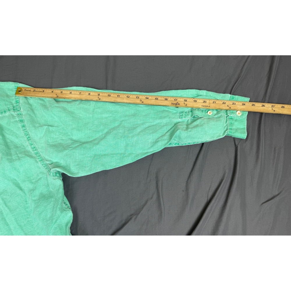 Tommy Bahama Relax Mens XXL Green 100% Linen Long Sleeve Button Up Shirt‎ - Picture 6 of 16